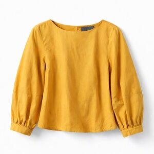 Anthropologie Sunday in Brooklyn Mustard Balloon Sleeve Blouse XS